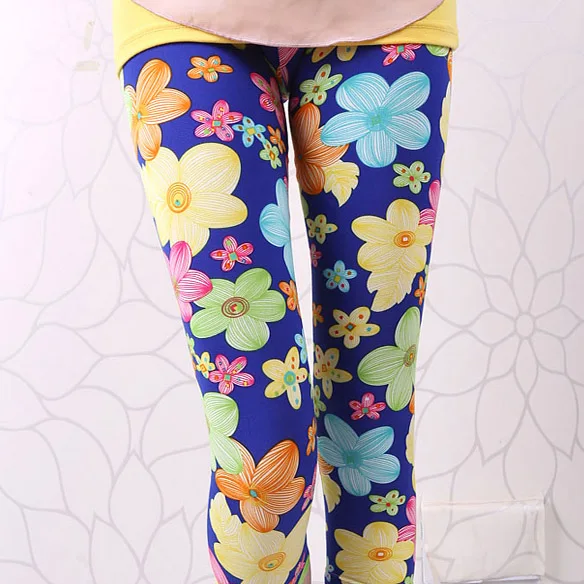 Модные милые леггинсы бабочки в цветочек для девочек, детские обтягивающие штаны в Корейском стиле, одежда для маленьких девочек - Цвет: 9
