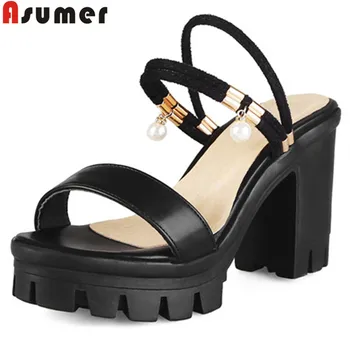 

ASUMER big size 34-43 summer sandals women platform ladies prom shoes thick high heels shoes elegant female shoes women sandals