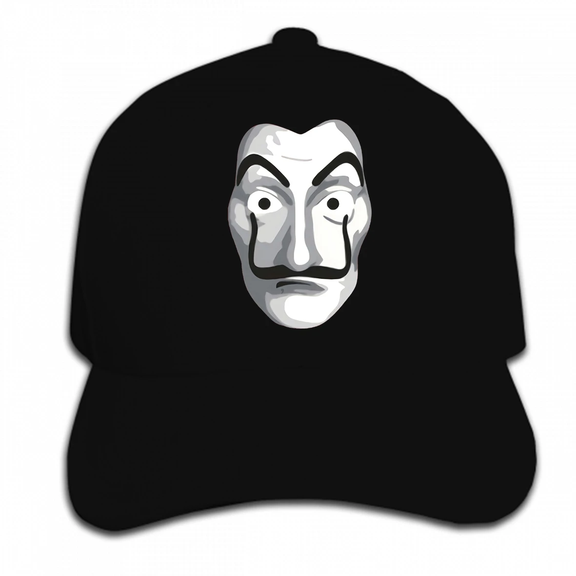 

Print Custom Baseball Cap La Casa De Papel Mask Black for Men Dali Mask Men Fitness Hat Peaked cap