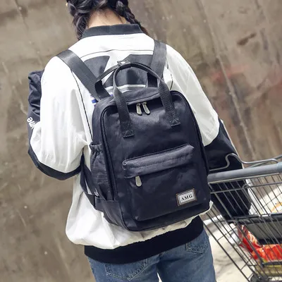 Harajuku минималистичный водонепроницаемый холщовый рюкзак маленький женский корейский студенческий рюкзак для путешествий - Цвет: Small
