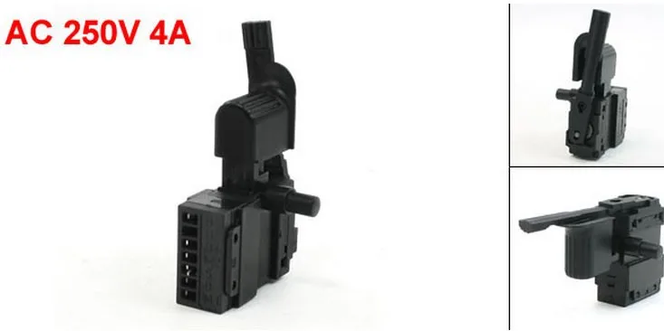 Black Electric Drill Power Tool Trigger Switch Replacement AC250V 6A FA5-4/1BEK 