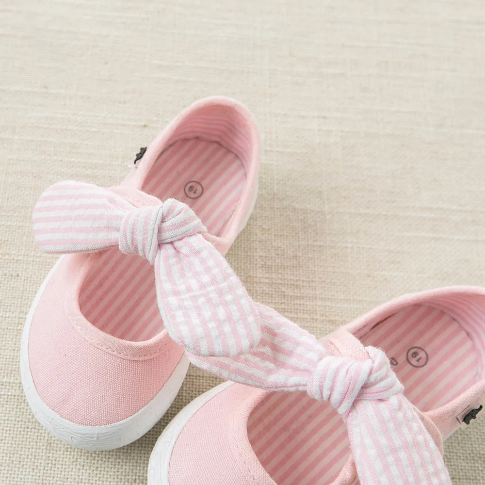 DB4719 Dave & Bella baby spring new striped canvas shoes blue pink rose casual shoes 4 colors