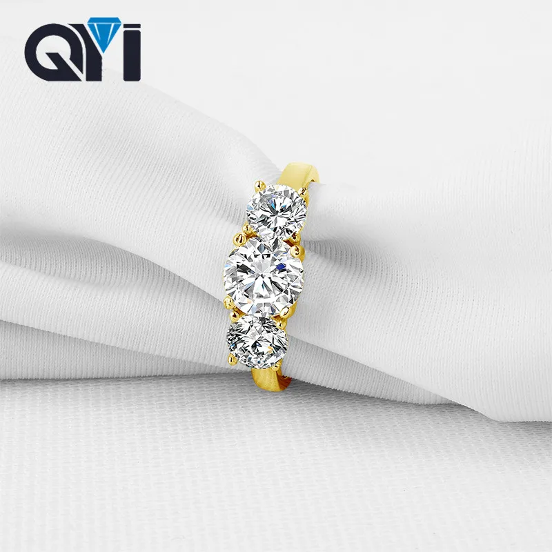 QYI 10K Solid Yellow Gold Three Stone For Women Prong Set Round Cut Sona Simulated Diamond Rings Engagement Wedding Rings
QYI 10K Solid Yellow Gold Three Stone For Women Prong Set Round Cut Sona Simulated Diamond Rings Engagement Wedding Rings