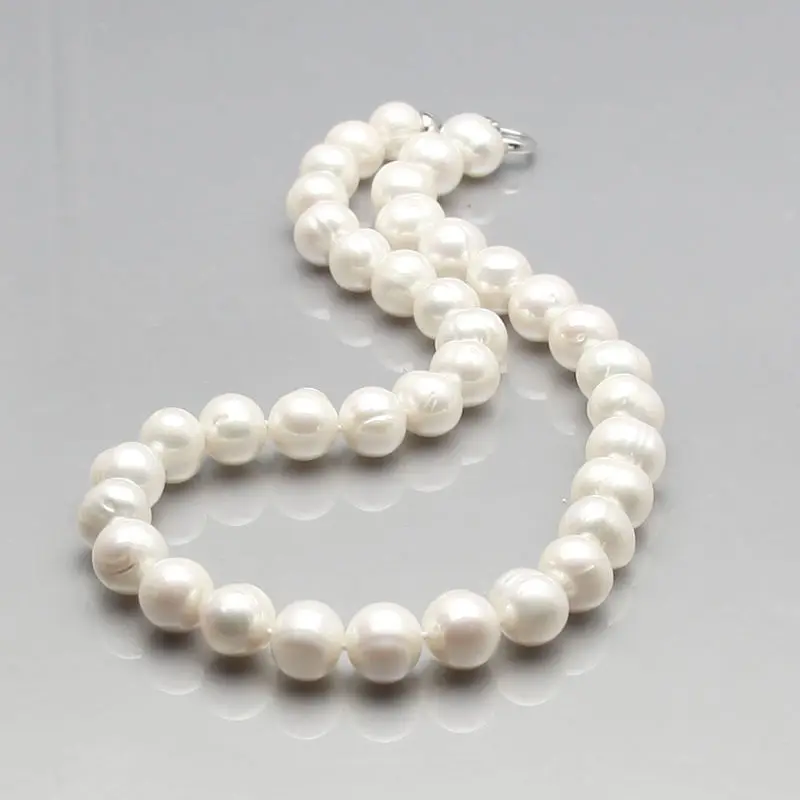 

HOT## Wholesale >> s274 best gift,10-11mm white black pink freshwater pearl necklace