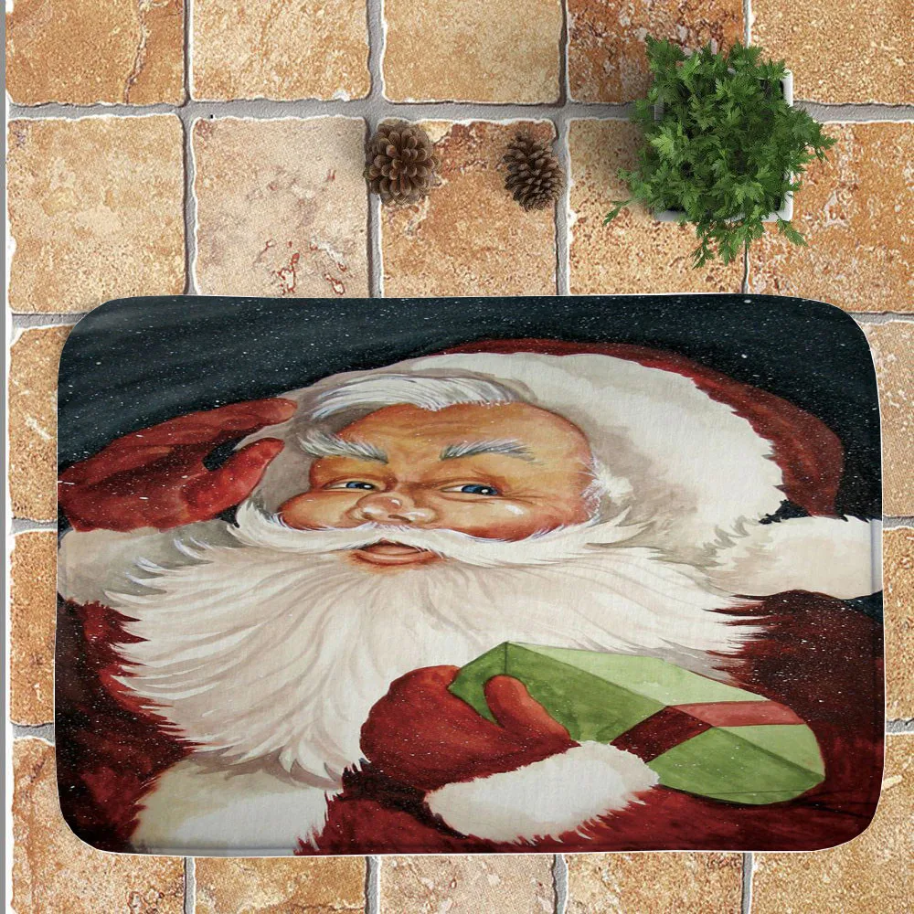 Merry Christmas водонепроницаемый нескользящий коврик шаблон письмо пол входная дверь ванная комната коврик ванна для помещений ковер 40x60 см Nove7