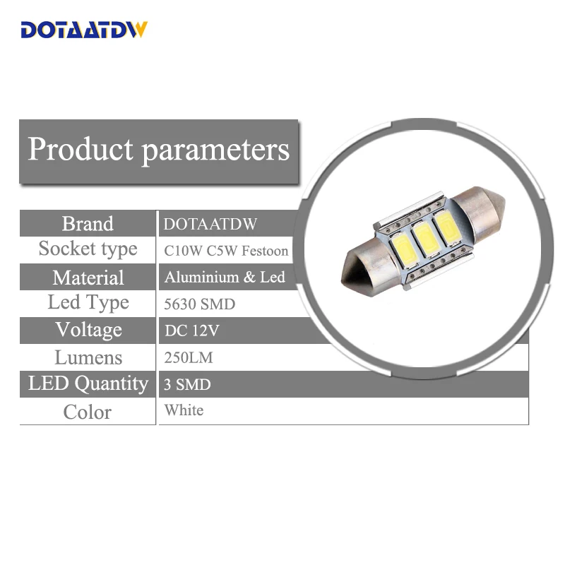 DOTAATDW 2x C5W LED Canbus безотказный 31 мм 36 39 гирлянда 5630SMD светодиодсветодиодный лампа для