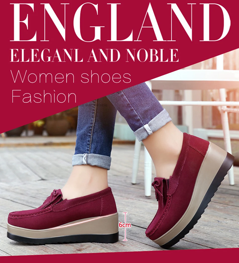 2019 Spring women flats women leather suede fringe platform sneakers thick heel casual boat shoes ladies loafers shoes (1)