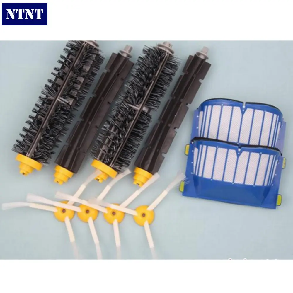 

NTNT 2 AeroVac Filter+2 set main Brush kit +4 side brush For iRobot Roomba 600 Series 595 620 630 650 660 accessory Replacment