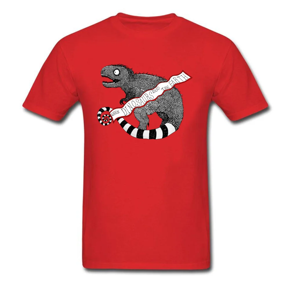 Burton esque Tyrannosaurus Rex O Neck T-shirts Summer Tops Shirts Short Sleeve Funny 100% Cotton Street Tee-Shirts Design Men Burton esque Tyrannosaurus Rex red