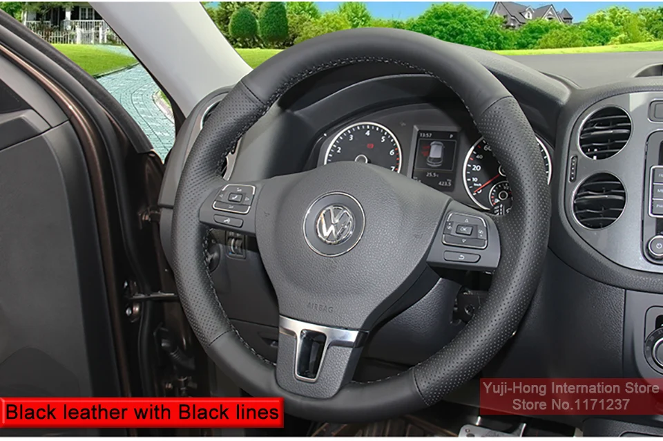 PONSNY искусственная кожа рулевое колесо чехлы Чехол для Volkswagen VW CC Tiguan Passat Touran Golf 6 Ручная прошитая крышка