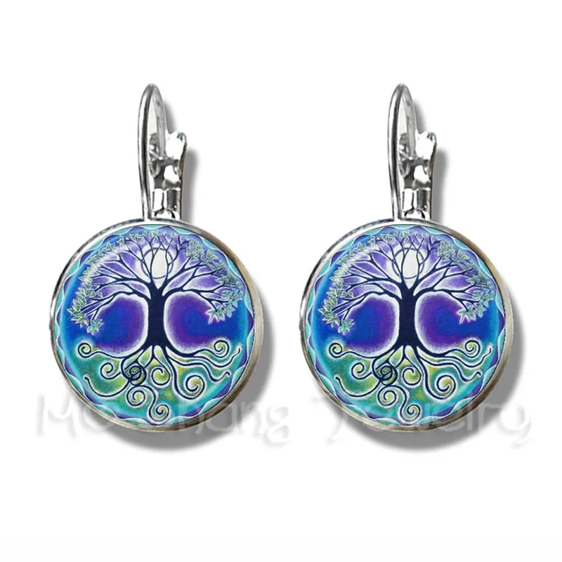 

Two Horses Yin Yang Glass Dome Earrings Symbol Jewelry Natural Rustic Classic Style Symbolizing Harmony Bring Good Luck Jewelry