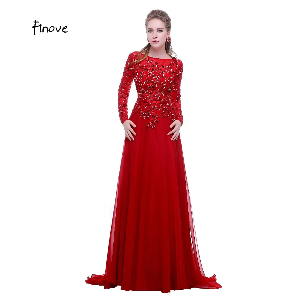 Finove/платья для выпускного вечера с длинными рукавами 2019 Vestidos сексуальное