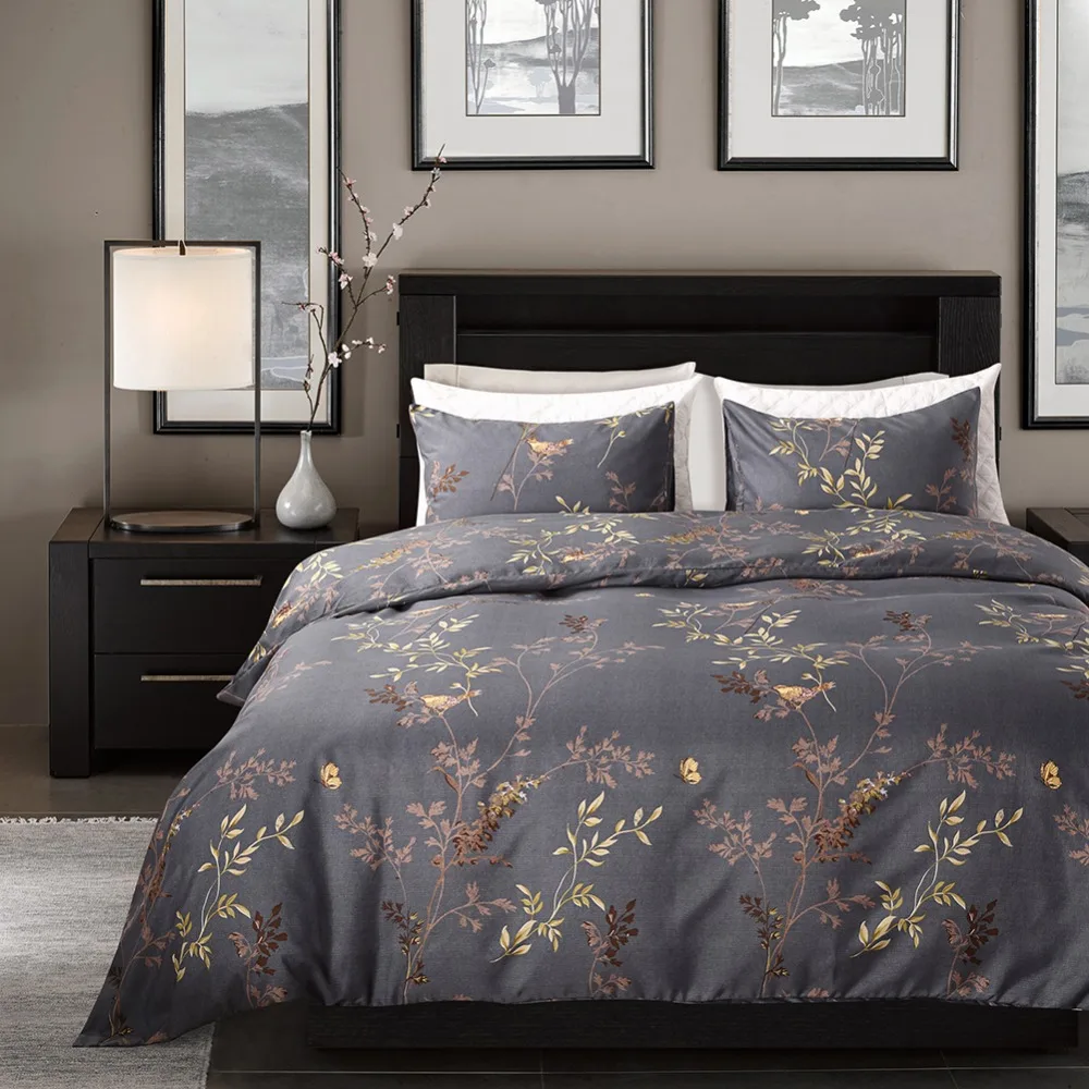 Hot Sell Reactive Scenic Tree Birds Printed Polyester Duvet Cover