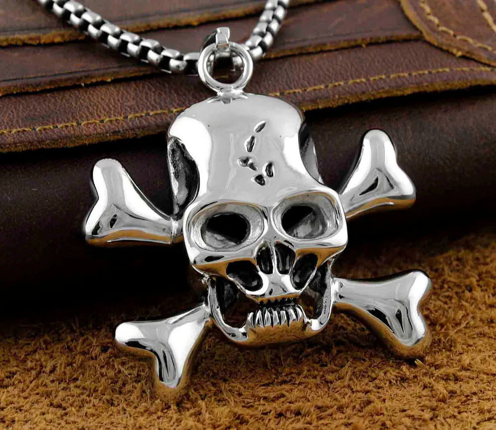 Mens Stainless Steel Biker Charm Pendant Necklace Jewelry 064in