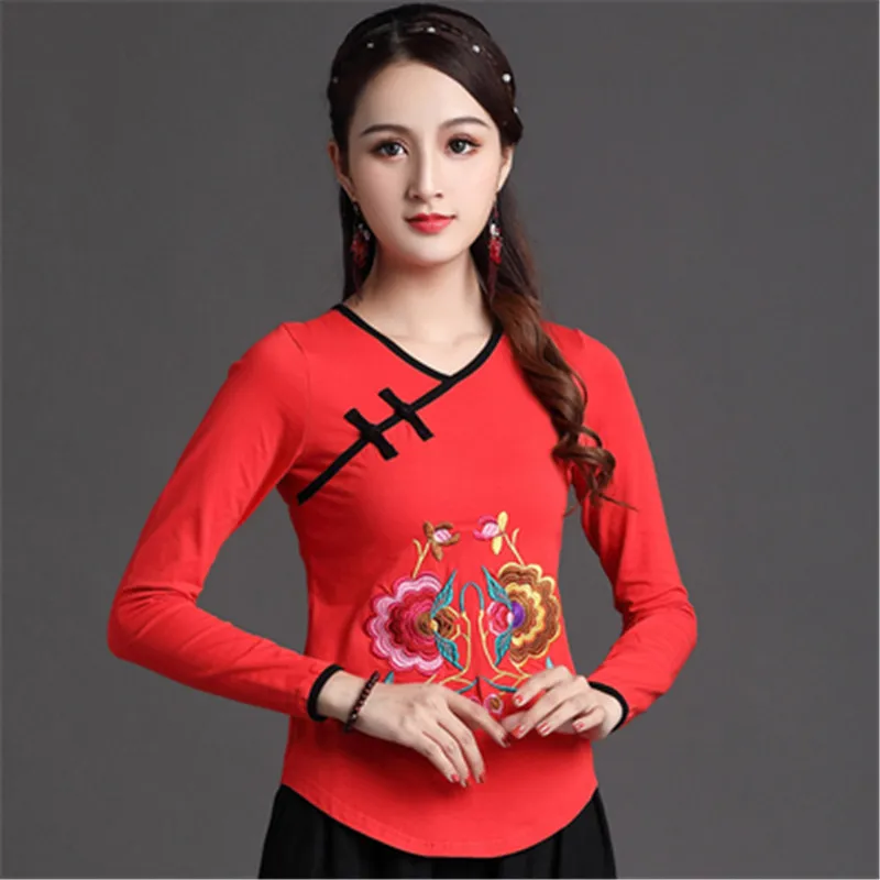Рукаовов народный костюм Haut Femme модная футболка женская одежда с вышивкой Camiseta
