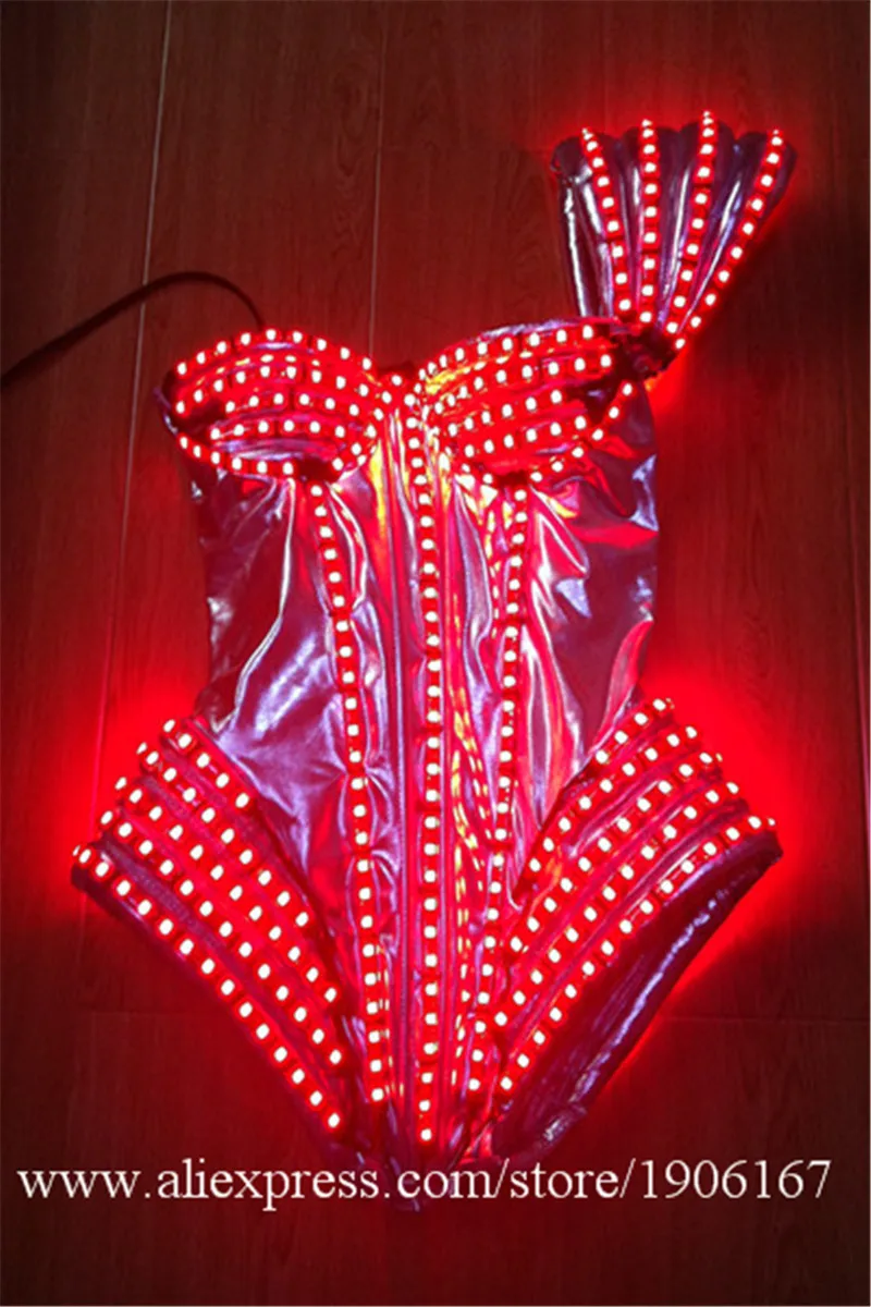 Full Colors Led Flashing Luminous Light Up Sexy Lady DS Dress Suit Costume Dance Wear For Women LED Clothing Free Shipping3