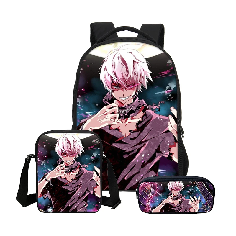 VEEVANV 3 PCS/SET Tokyo Ghoul Combination Shoulder Bags Children 3D
