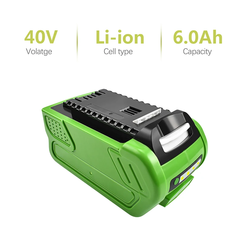

BATTOOL 1pcs 6000mAh Rechargeable Replacement Battery for Creabest 40V 200W GreenWorks 29462 29472 22272 G-MAX GMAX