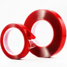 Красный высокопрочный акриловый гель двусторонняя клейкая лента/клейкая лента наклейка 1,0*20 м