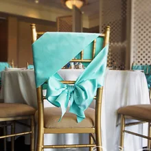 100 шт. белый атласный пояс для стула " x 108" для банкета, свадьбы, банкета, галстуки-бабочки, украшение для стула