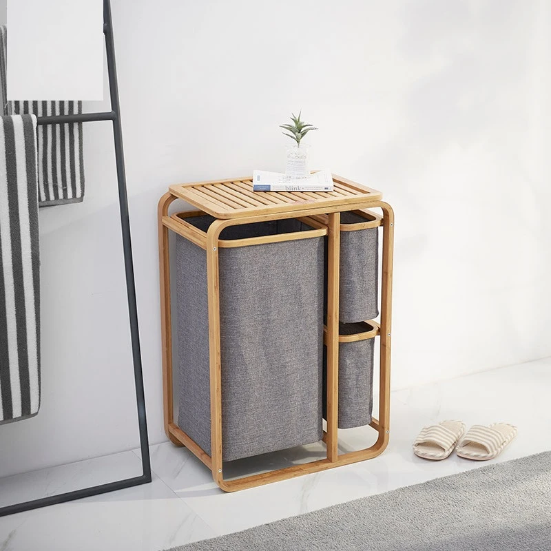 Multifunctional Home Bamboo Wooden Organize Storage Baskets Racks For