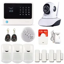 Wi-FI Home Security Alarmsystem Touch Screen Mobile Call GSM Alarm System with Camera Gas Leak Sensor Flash Siren