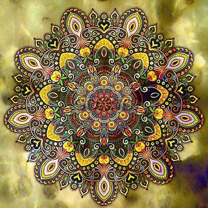 GOANG 5D DIY Алмазная вышивка крестиком Алмазная Вышивка Цветы полная квадратная картины-мозаики из алмазных элементов домашний декор Мандала - Цвет: Светло-зеленый