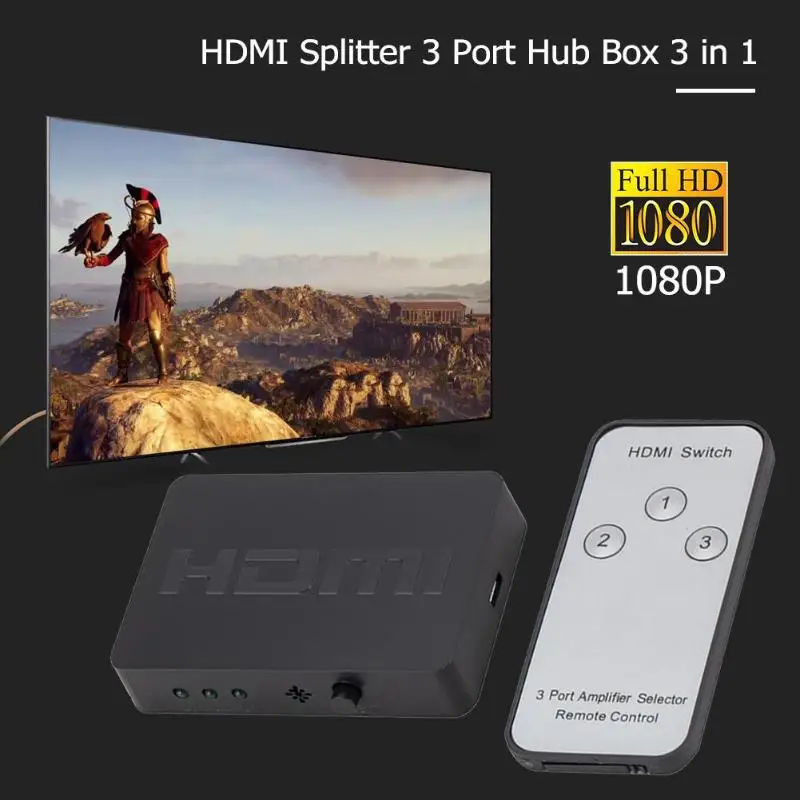 Высокое качество HDMI сплиттер 3 порта концентратор коробка 3 в 1 переключатель 1080 P HDMI 1,4 с пультом дистанционного управления для DVD плеера/комплект верхней коробки