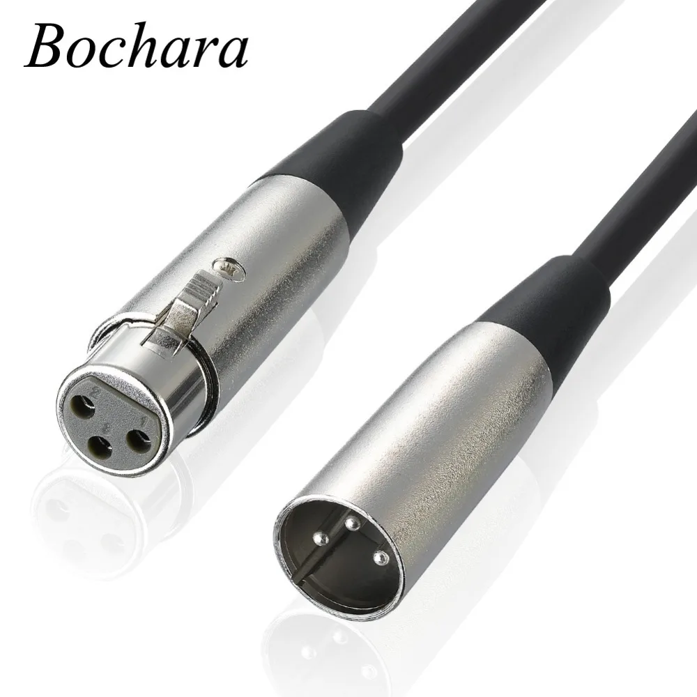 Bochara 3pin XLR кабель штекер Гнездо Двойной экранирующий аудио для микрофона микшера 1
