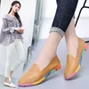 DONGNANFENG Women Flats Mother Ladies Female Shoes Loafers Cow Genuine Leather Pigskin Slip On Feminino Nurse Peas 35-44 AZE-912 ► Photo 3/6