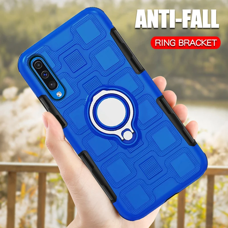 

Luxury Armor Case For Samsung Galaxy M10 M20 M30 A20 A30 A50 Silicone Phone Back Cover Ring Holder Shockproof Hard Case Fundas