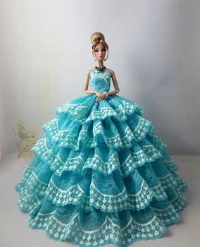 

Gowns For Barbie Doll Clothes Wears Princess Evening Party Dress Set for Barbie baby Outfit 1/6 white pink purple red black