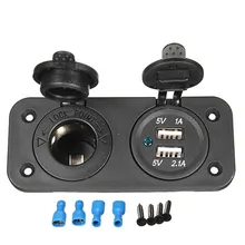 DC 12V двойная розетка для автомобильного прикуривателя Разветвитель USB зарядное устройство адаптер питания 12V автомобильное зарядное устройство прикуривателя