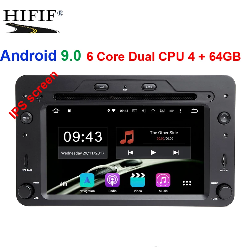 

4+64G Android 9.0 GPS Navigation Autoradio For Alfa Romeo 159 Brera Spider Sportwagon 2006 Car DVD Player Head Unit Wifi Audio