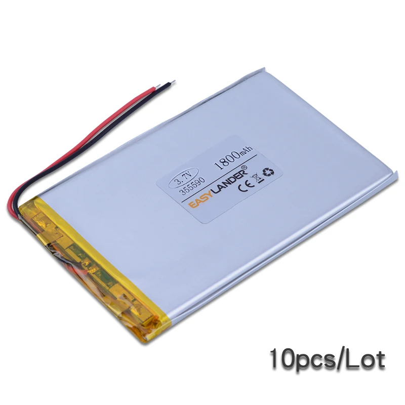 10pcs/Lot 3.7V 1800mAh Li-Polymer Li-ion Battery