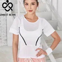 Фитнес дышащая женская спортивная одежда футболка спортивный костюм Топ быстросохнущая рубашка Для Бега Спортзала одежда спортивный Топ Фитнес Женщины P356