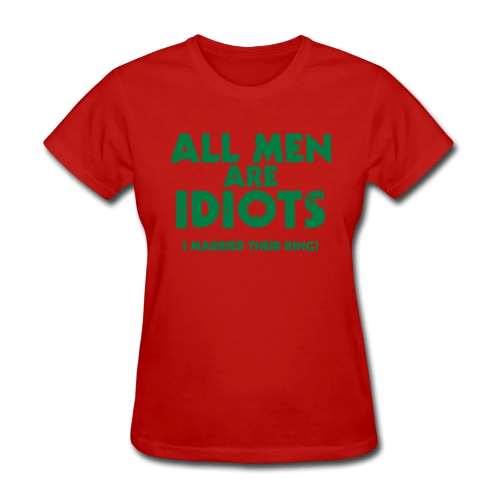Discount Cotton TShirt Womans Men Are Idiots Customize Vintage Photos Women T Shirts |
