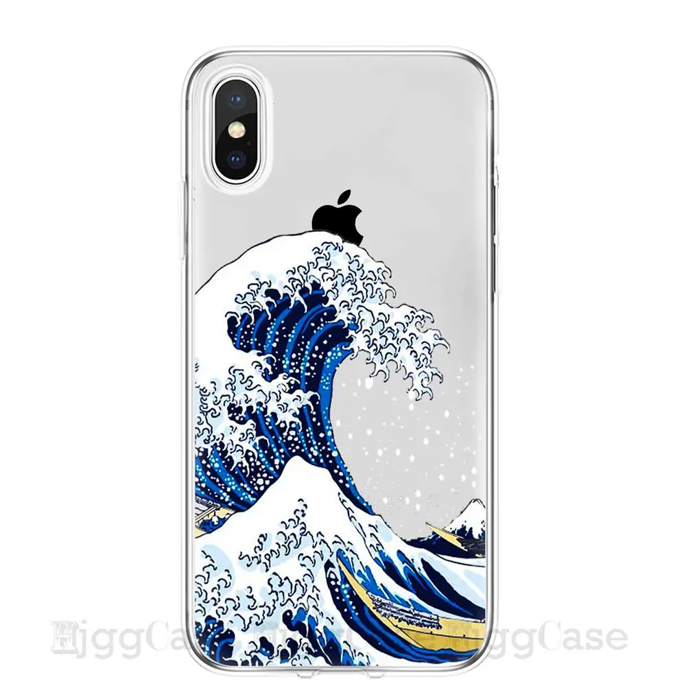 

The Great Wave off Kanagawa Back Cover Soft Phone Case Fundas For iPhone 7Plus 7 6Plus 6 6S 5S 8 8Plus X XS Max