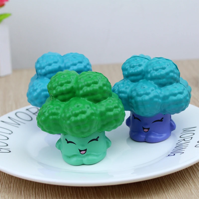 Squishy медленно поднимающийся анти-стресс Kawaii Squishies Broccoli Vegetable Squeeze детские игрушки Красивая подвеска ремень Jumbo эластичный мягкий PU