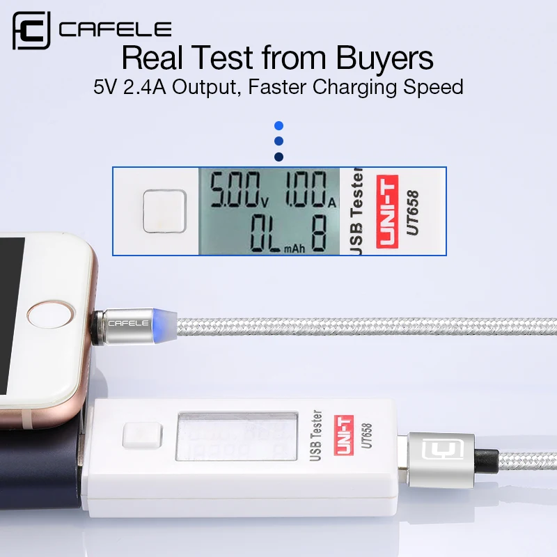  Cafele USB Kabel für iPhone/Micro USB/Typ C Magnetic Led-beleuchtung USB Kabel für iPhone XS Xiaomi