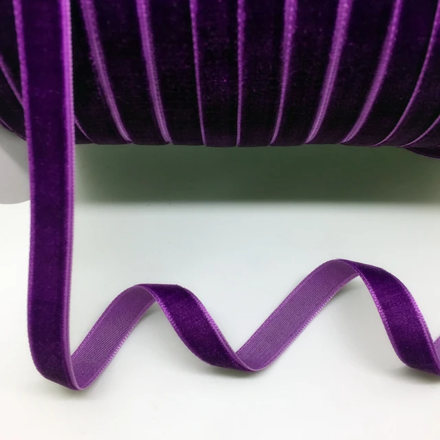 5 Yards 3/8 10mm Purple Velvet Ribbon Headband Clips Bow Wedding