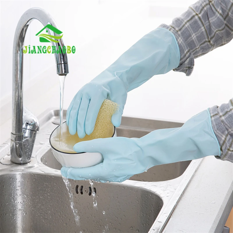 JiangChaoBo Waterproof font b Household b font font b Gloves b font Kitchen Cleaning Durable Rubber