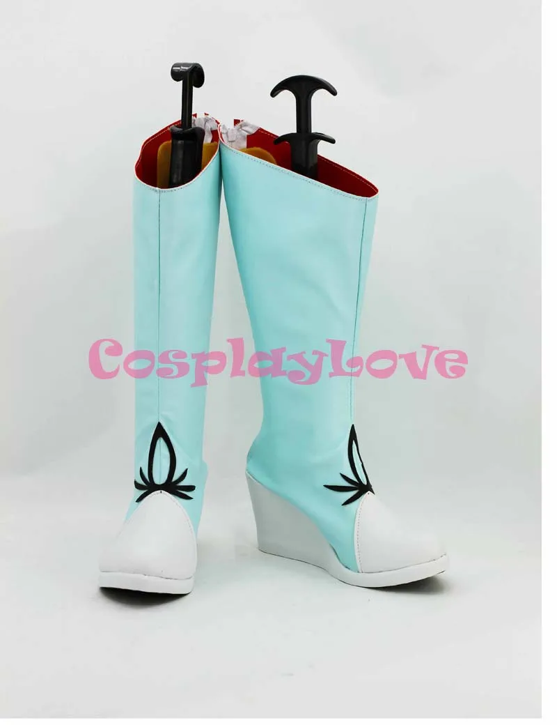 

Newest Custom Made Japanese Anime RWBY Weiss Schnee Cosplay Shoes Boots Hand Made For Christmas Halloween