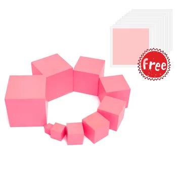 

Wooden Montessori Toys Baby Montessori Pink Tower Educational Early Learning Toys For 1 2 3 Years Old Birthday Gift MI2544H