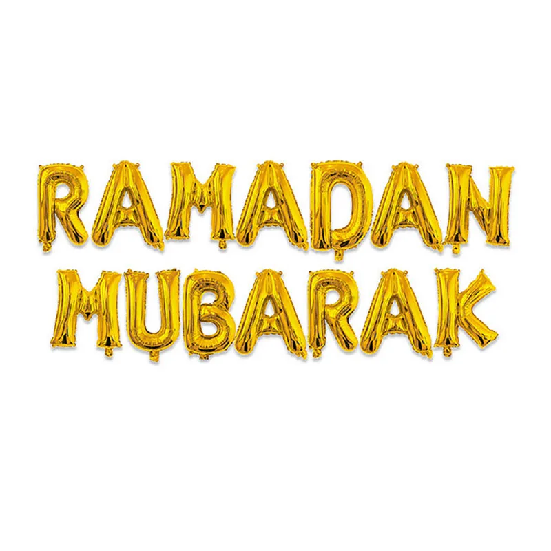 15 шт./компл. Золото Серебро Рамадан Мубарак шары из фольги в виде букв для мусульманских исламских вечерние Декор Eid al-firt Рамадан вечерние принадлежности, шарики