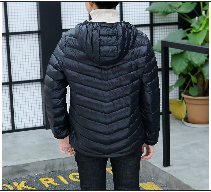 A15, зимняя куртка для мальчика, г., дизайнерские куртки высокого качества на утином пуху для подростков Черный пуховик для мальчиков и девочек, верхняя одежда с капюшоном, пальто