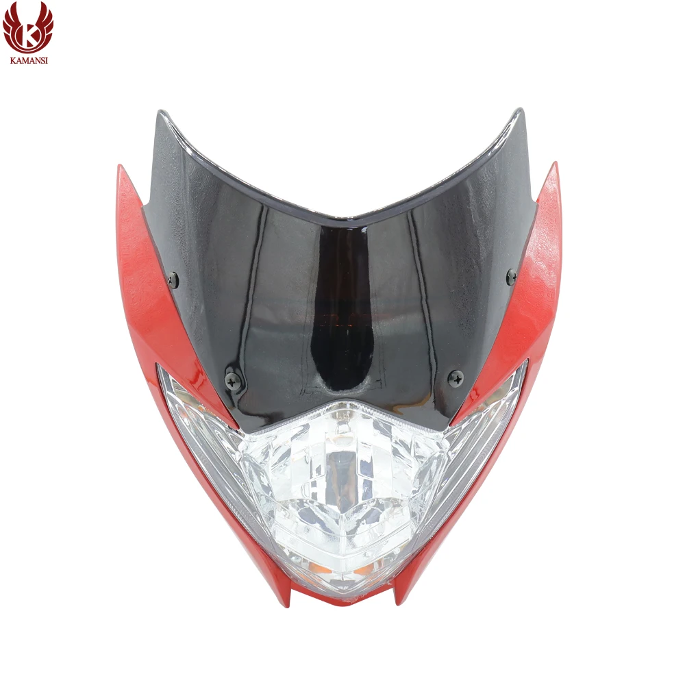 

KAMANSI RAIDER 150NEW 12V35W Universal Motorcycle Headlight Front Light Motorcycle Accessories Red Black Shell White Lampshade
