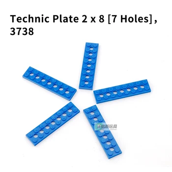 

sale!! moc 3738 Technic Plate 2 x 8 [7 Holes] Building Blocks Bricks DIY Assemble parts compatible kids Toys particle 40pcs/set