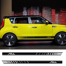 2 pièces voiture deux côté porte autocollants bricolage Auto vinyle Film décoration décalcomanies Automobiles pour Kia Soul style Tuning voiture accessoires