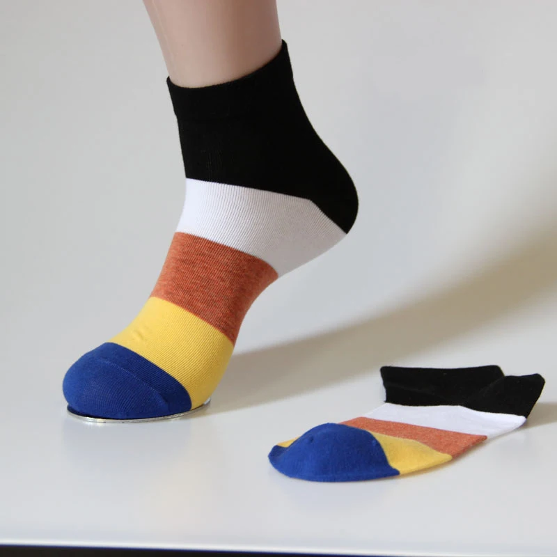 5 пар/лот модные для мужчин's носки для девочек Забавные 100 Хлопок многоцветный спортивные короткие мужские носки Высокое качество дышащ